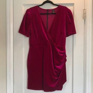 WILD FABLE Hot Pink Velvet Mini Dress